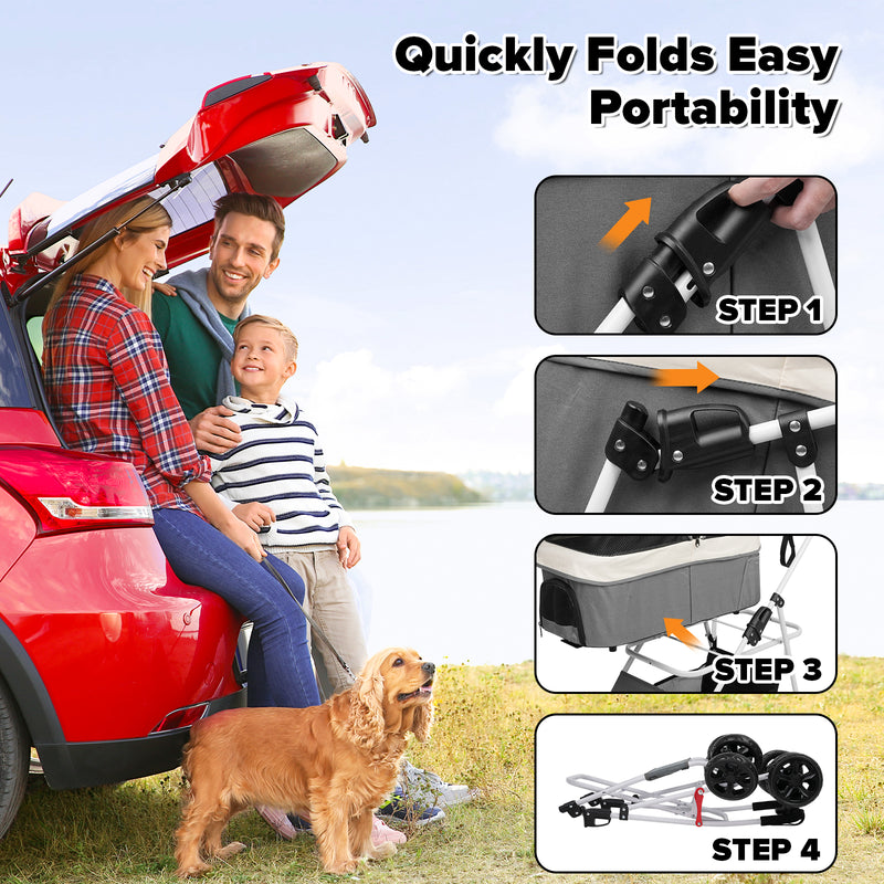 Advwin Large Dog Stroller One-Step Foldable