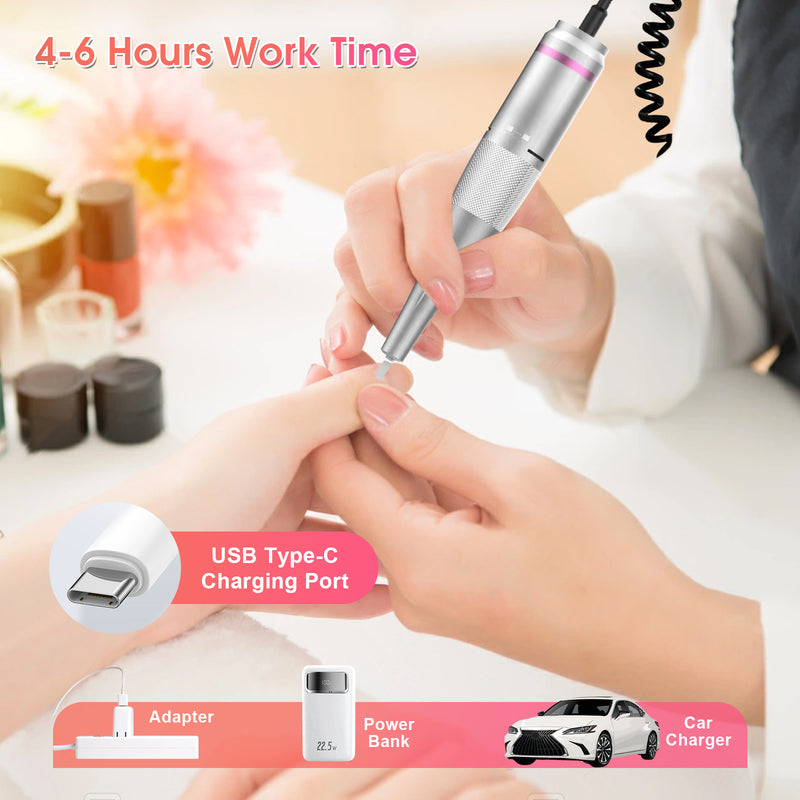 Advwin Nail Drill Machine Portable Electric Nail File