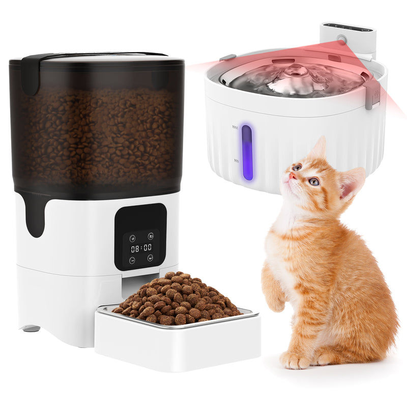 Advwin Automatic Cat Feeder & Pet Water Fountain