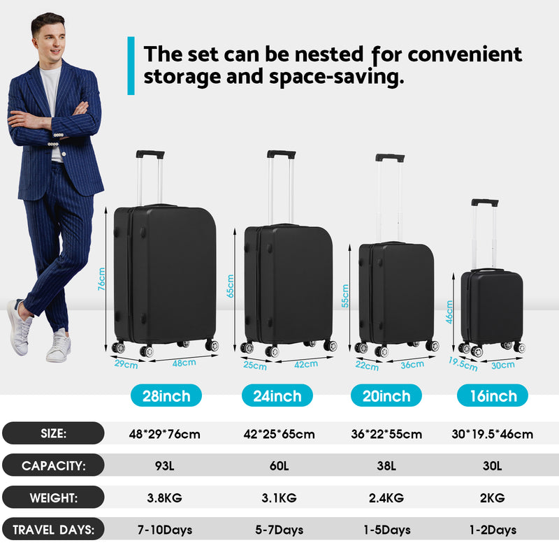 Advwin 4pcs Nested Luggage Set