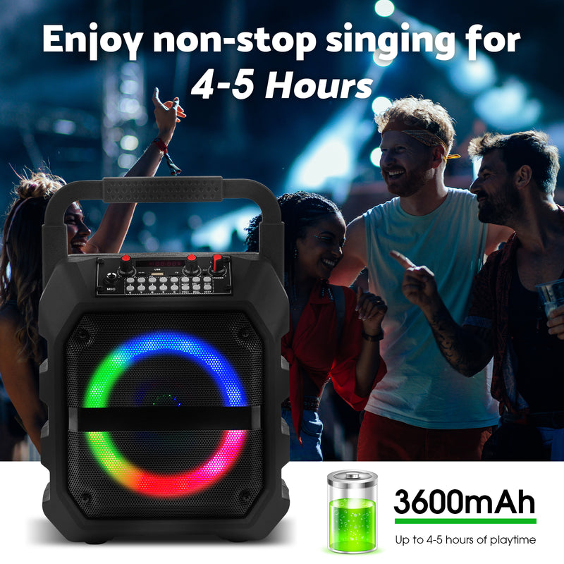 Advwin Karaoke Machine Portable Bluetooth Speaker