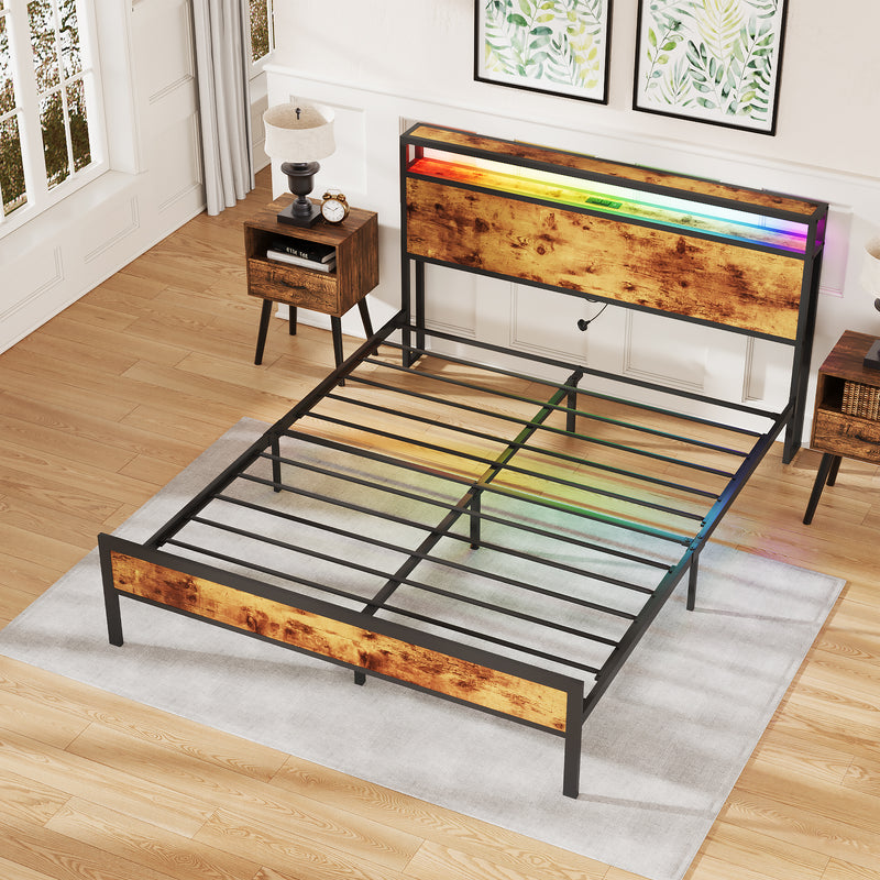 Advwin Bed Frame with Charging Station