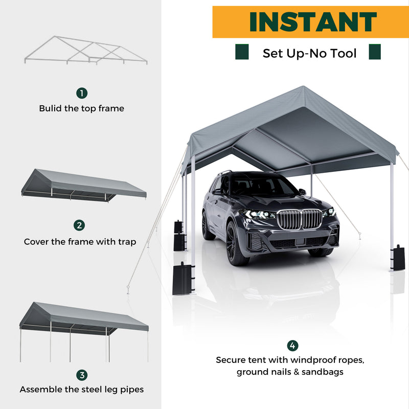 Advwin 3x6m Waterproof Carport Canopy Portable Garage