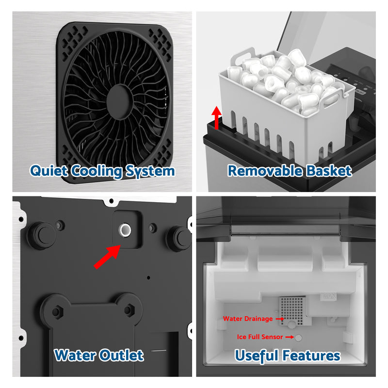 Advwin Countertop Ice Maker Machine Auto-Cleaning