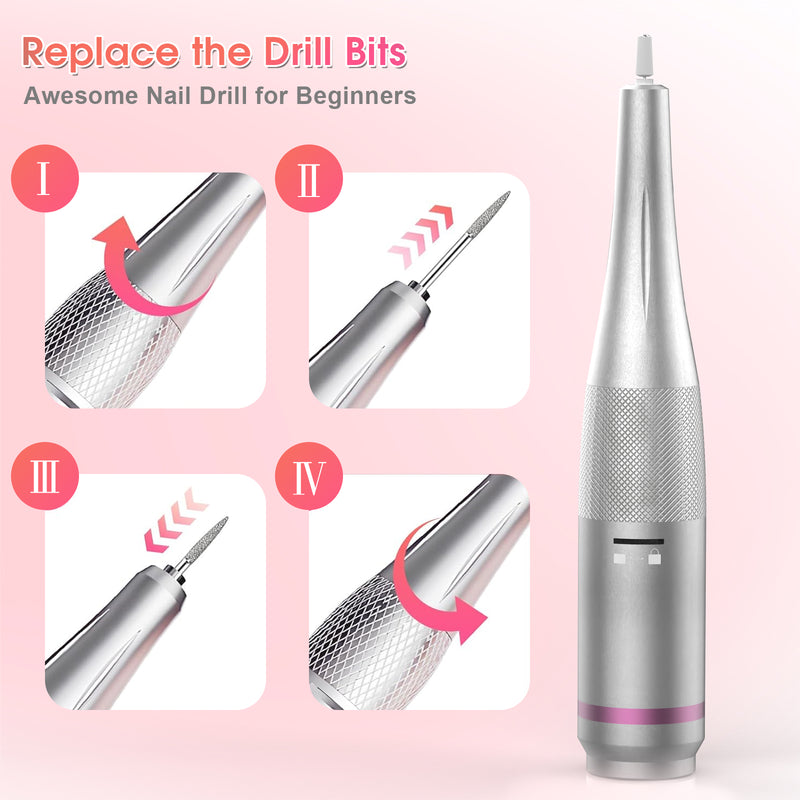 Advwin Nail Drill Machine Portable Electric Nail File