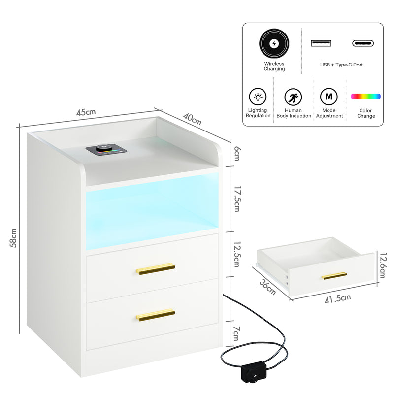 Advwin Bedside Table with Human Induction Night