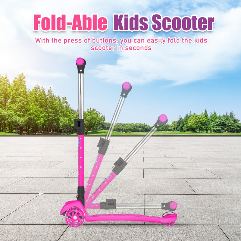 Advwin Kids Scooter Folding Kick Scooter Pink(Pre-order)