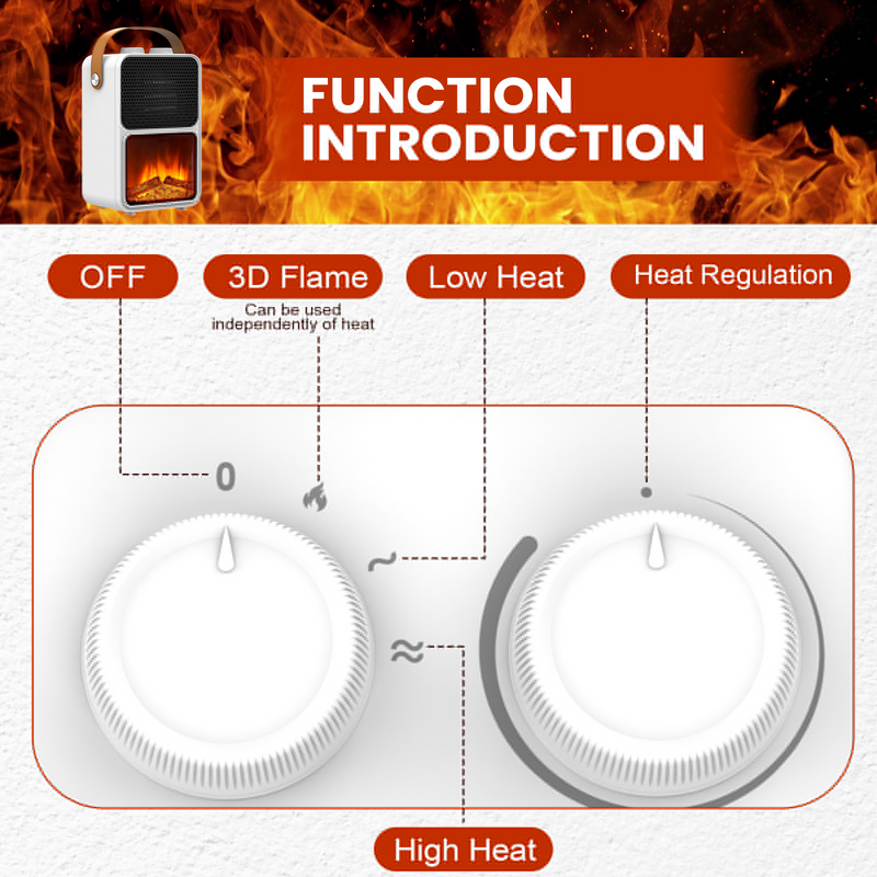 Advwin Portable Heater Electric Fireplace Heater