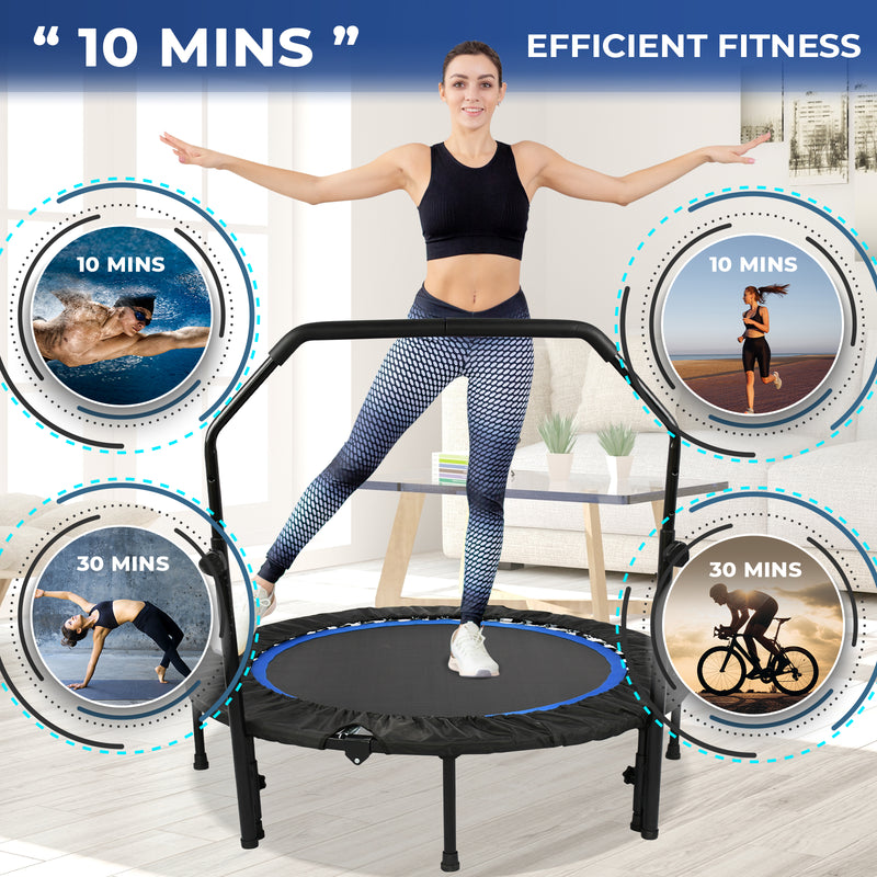 Advwin 48" Mini Trampoline with Anti-Slip Dumbbell