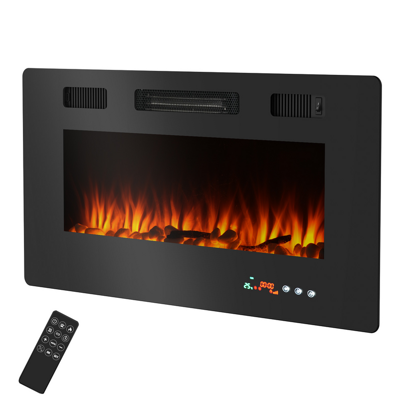 Advwin Electric Fireplace Heater Wall Recessed