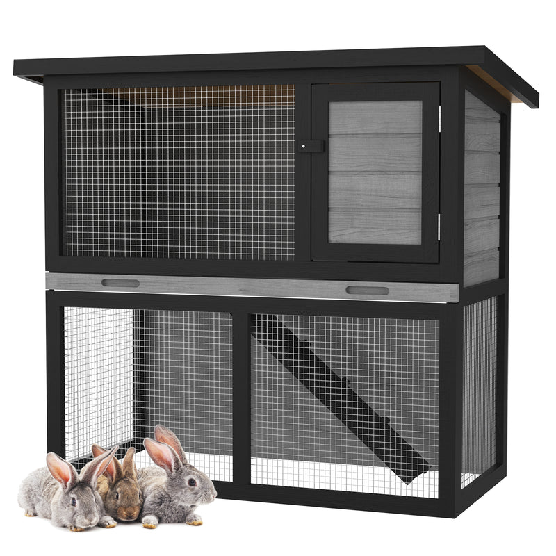 Advwin Rabbit Hutch 2 storey Wooden Pet Cage