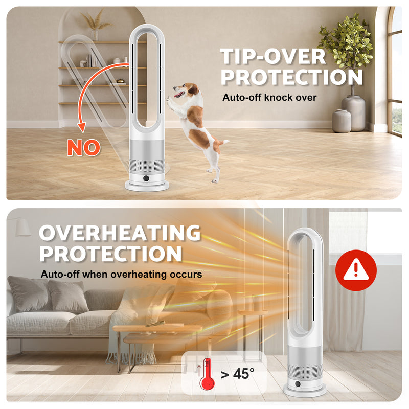 Advwin Bladeless Tower Fan 2 in 1 Electric Fan Heater