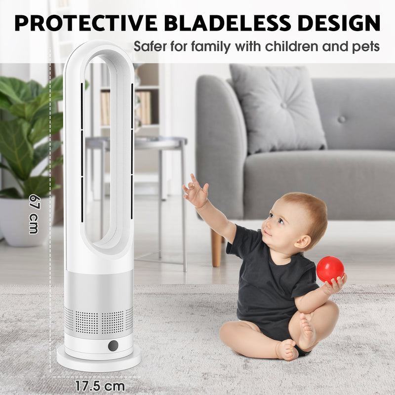 Advwin Bladeless Tower Fan 2 in 1 Electric Fan Heater