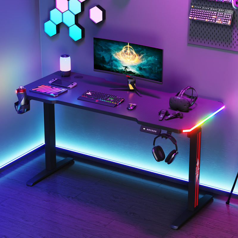 Advwin Electric Standing Gaming Desk RGB LED 140cm