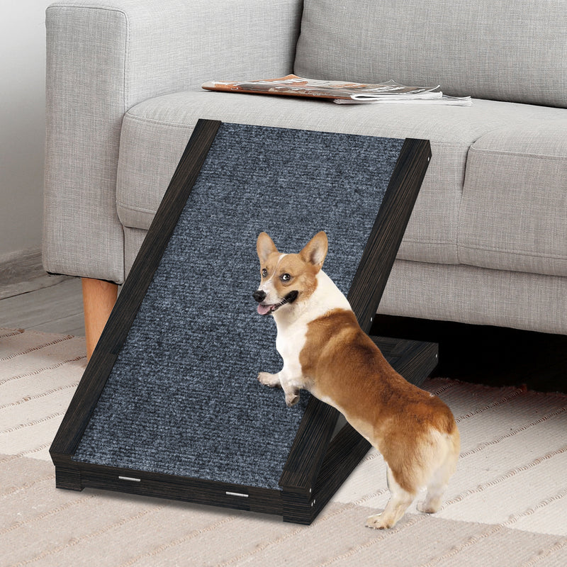 Advwin Pet Ramp Dog Stairs Adjustable Ladder Black