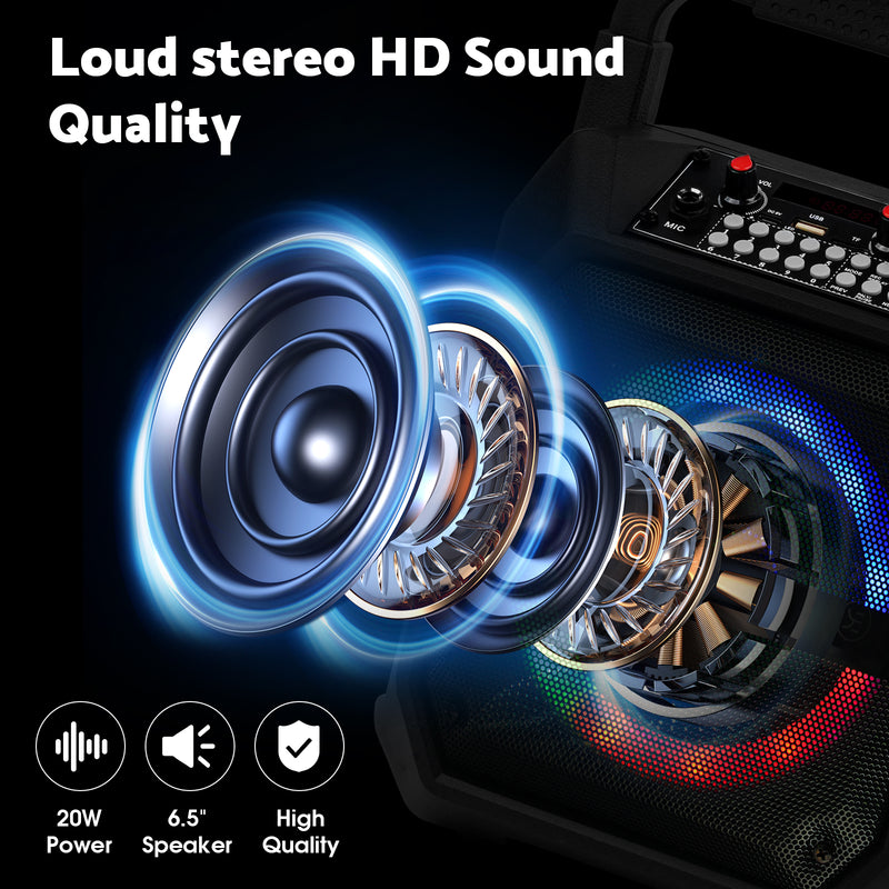 Advwin Karaoke Machine Portable Bluetooth Speaker