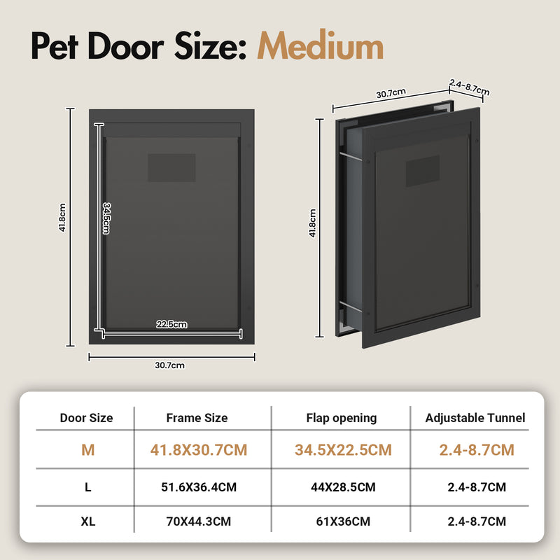 Advwin Dog Door for Door Doggy Door with Aluminum Frame