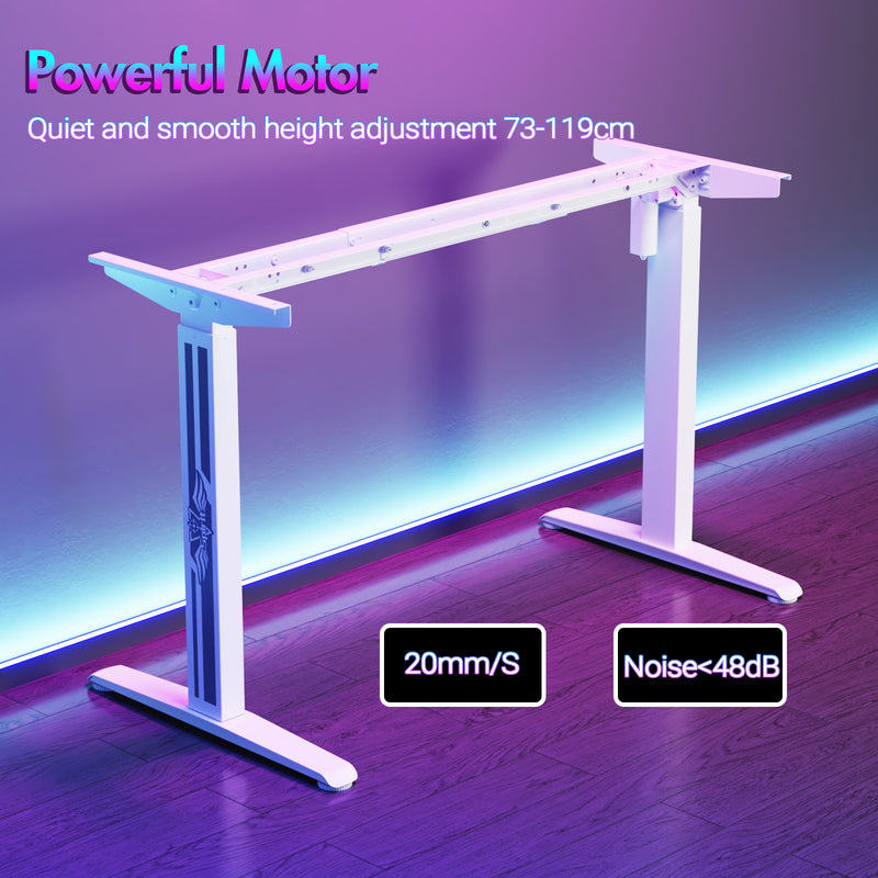 Advwin Electric Standing Gaming Desk RGB LED White