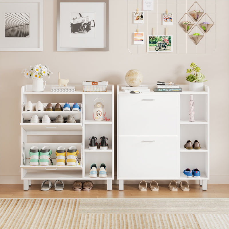 Advwin Shoe Storage Cabinet with 2 Flip Drawers