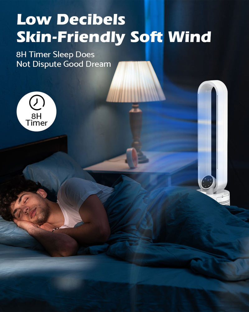 Advwin Portable Bladeless Tower Fan Humidifier