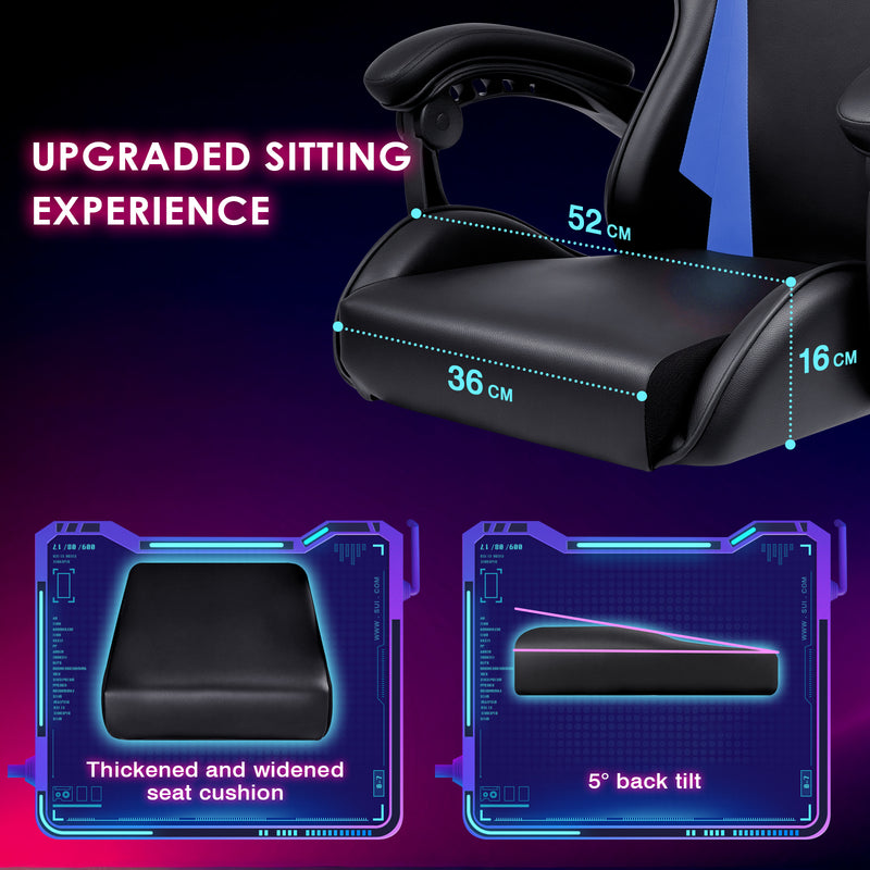 Advwin Gaming Desk and Gaming Chair Set Black & Blue