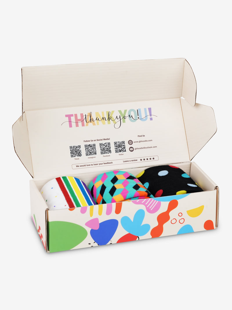 Advwin 2/3-Pair Colorful Funky Socks Gift Box