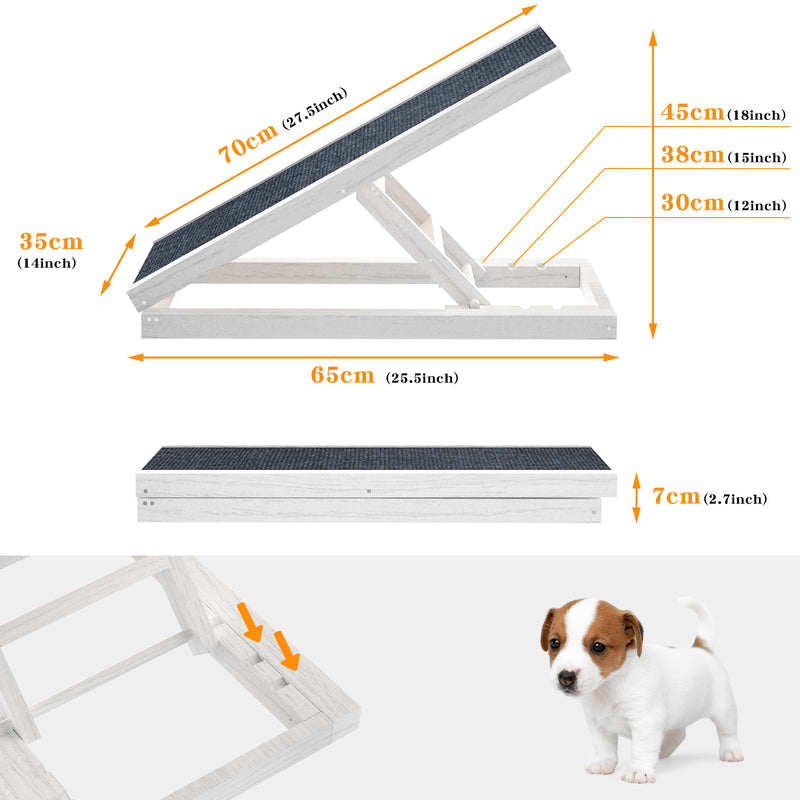 Advwin Pet Ramp Dog Stairs Adjustable Ladder