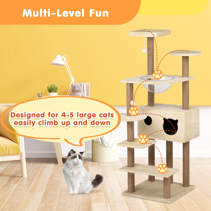 Advwin 153cm Cat Scratching Post Cats Tower Condo