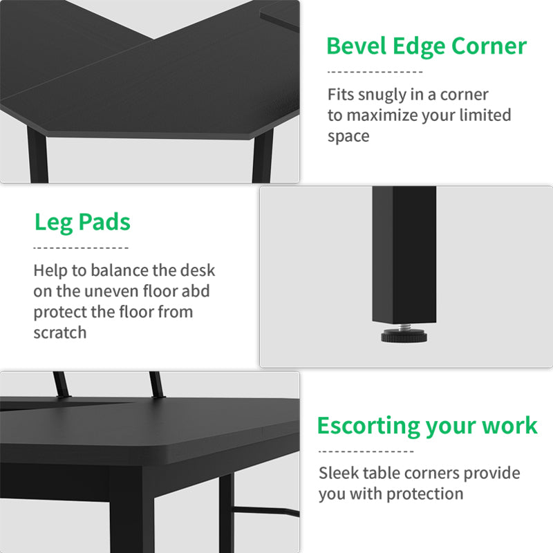 Advwin L-Shaped Corner Desk with Laptop Stand