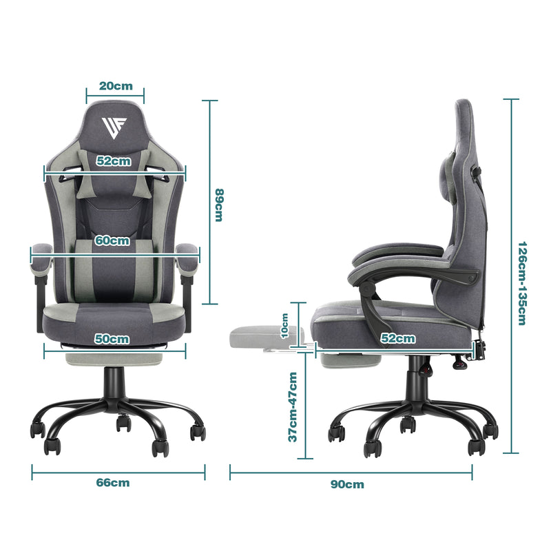 Advwin Ergonomic Gaming Chair with Footrest