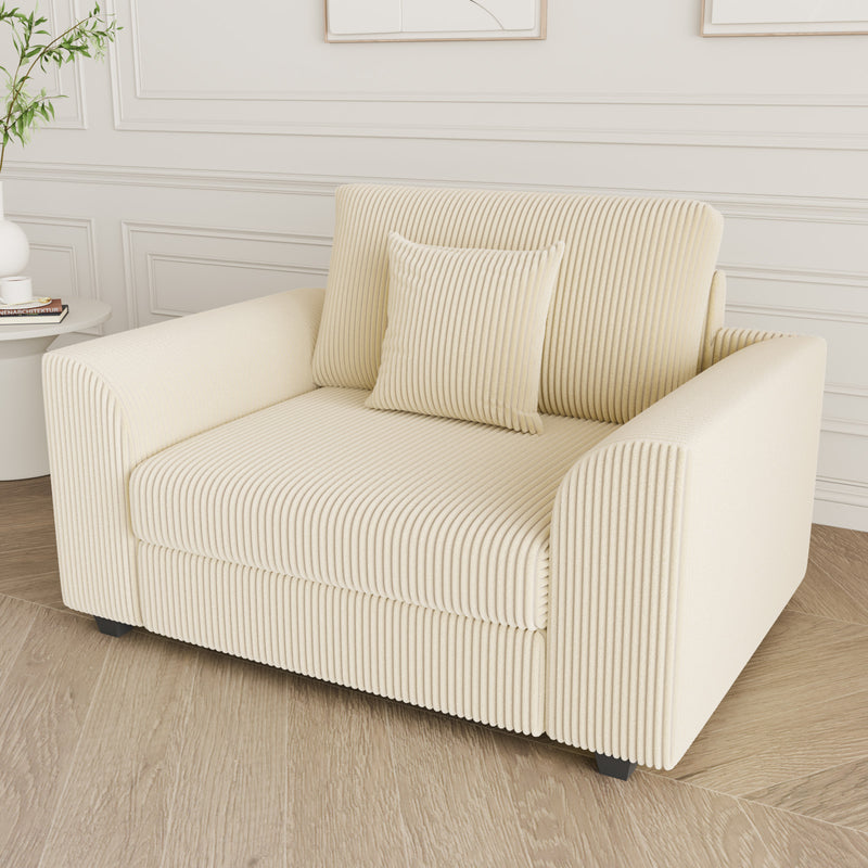 Advwin 1 Seater Sofa Corduroy Armchair Couch