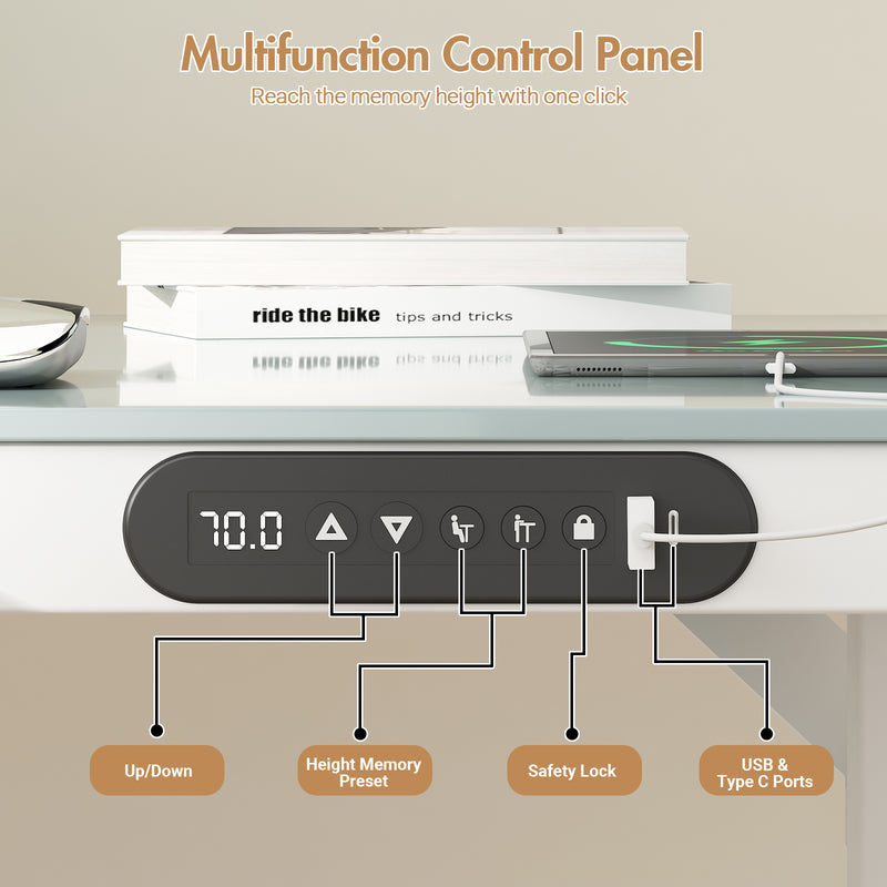 Advwin Electric Standing Desk with Drawer