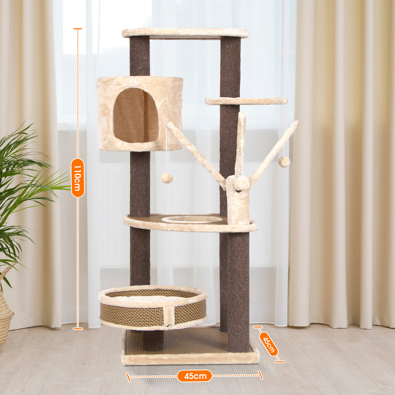 Advwin Pet Cat Tree Scratching Post Tower 110CM