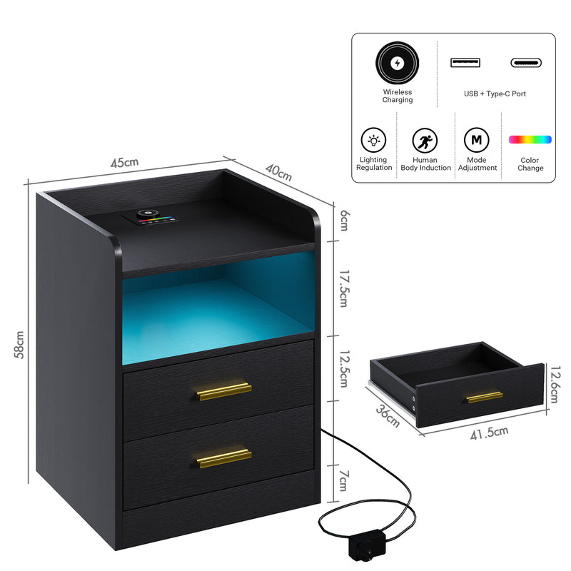 Advwin Bedside Table with Human Induction Night