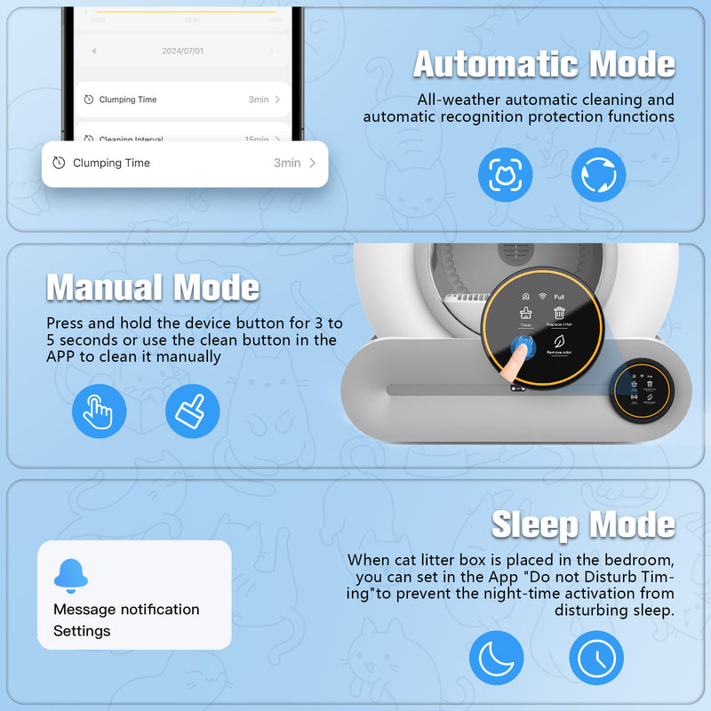 Advwin Smart Cat Litter Box Self Cleaning Odor-Removal