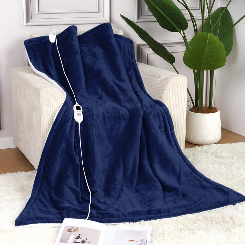 Advwin Electric Heated Throw Washable Flannel Blanket