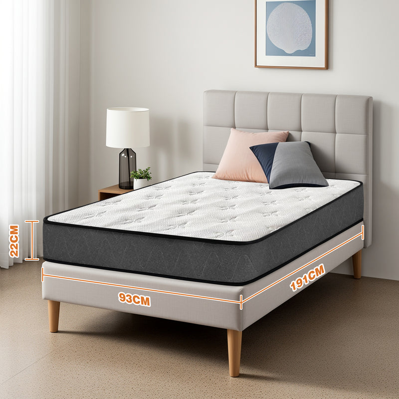 Advwin Mattress S/D/Q Medium Firm Bed Top 22cm