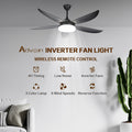 Advwin 52''Ceiling Fan with 3-Color Light & Remote Control