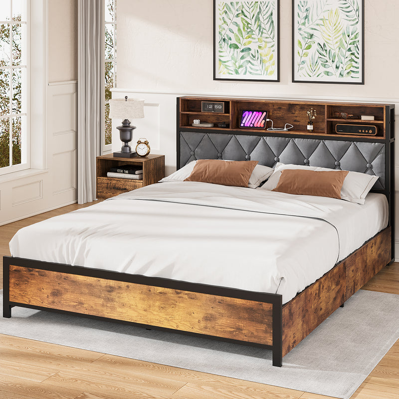 queen bed frame with storage​