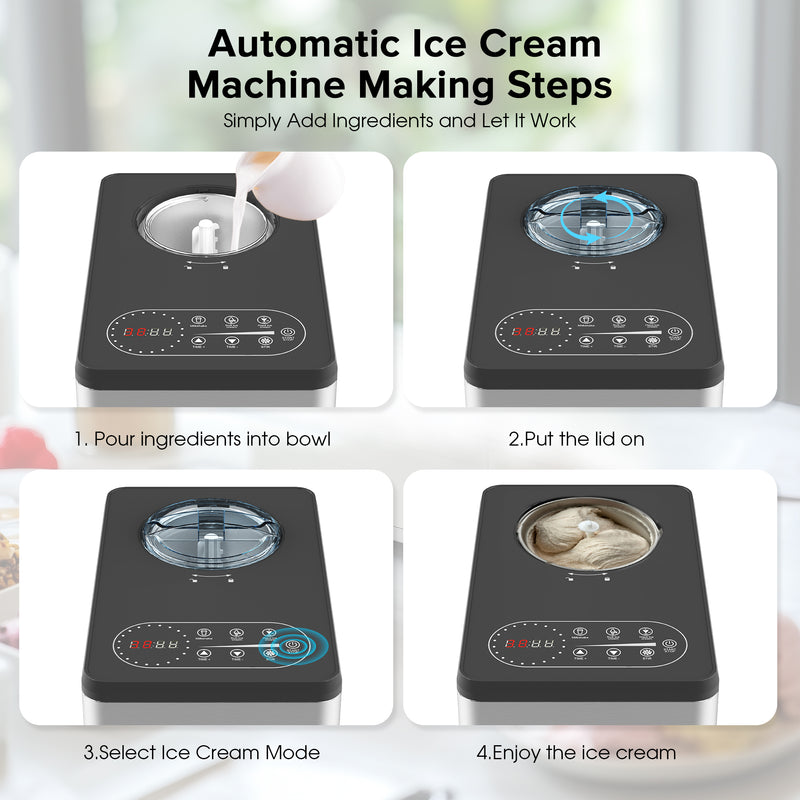 Advwin 1.5L Ice Cream Maker Machine No Pre-Freezing