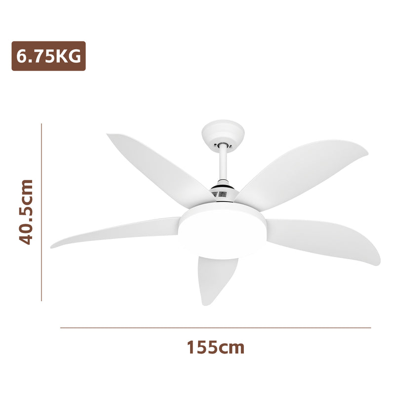 Advwin 52''Ceiling Fan with 3-Color Light & Remote Control