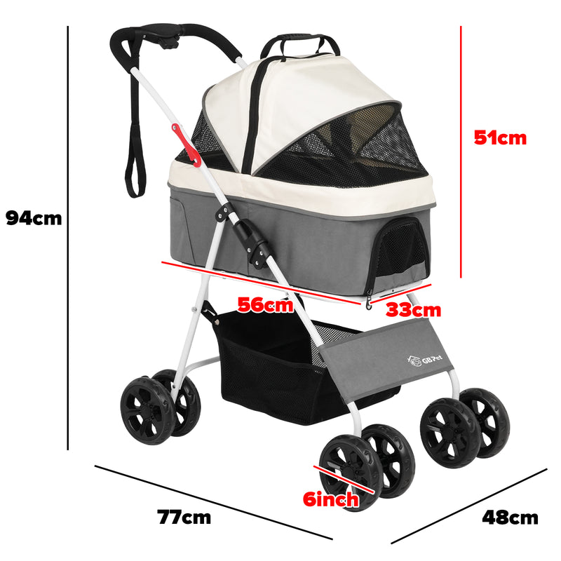 Advwin Large Dog Stroller One-Step Foldable
