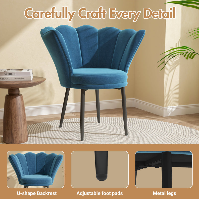 Advwin Blue Velvet Armchair