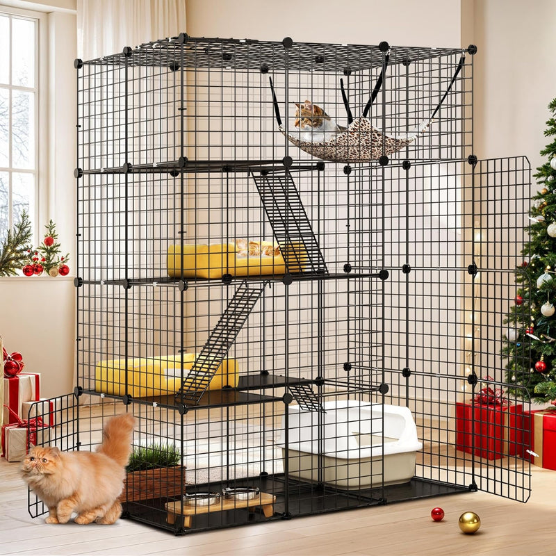 Advwin Large 4 Tier Cat Cage Pet Playpen Cat Kennel