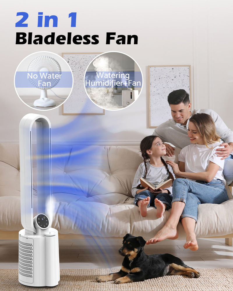 Advwin Portable Bladeless Tower Fan Humidifier