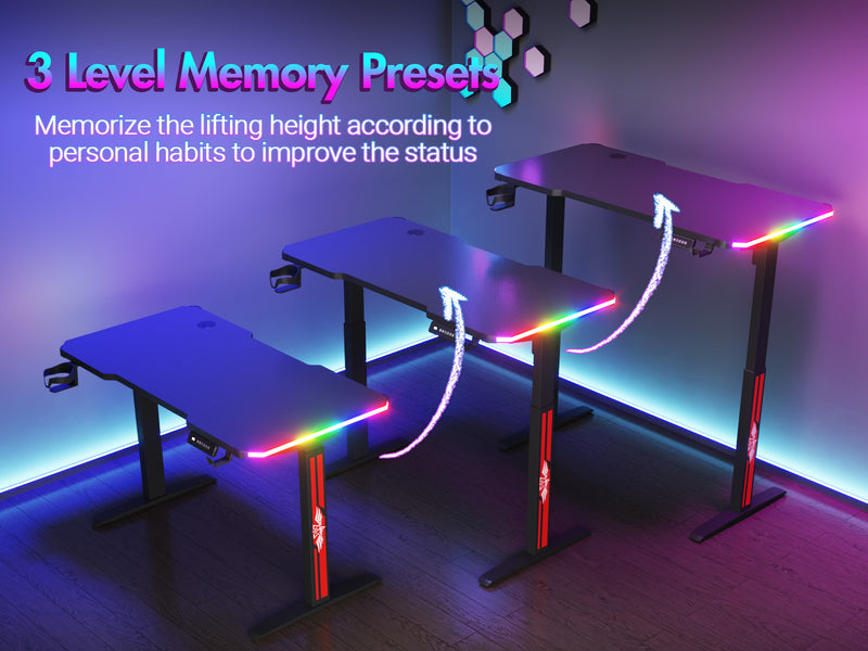 Advwin Electric Standing Gaming Desk RGB LED 120cm