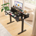 Advwin Electric Standing Desk with Monitor Stand Walnut