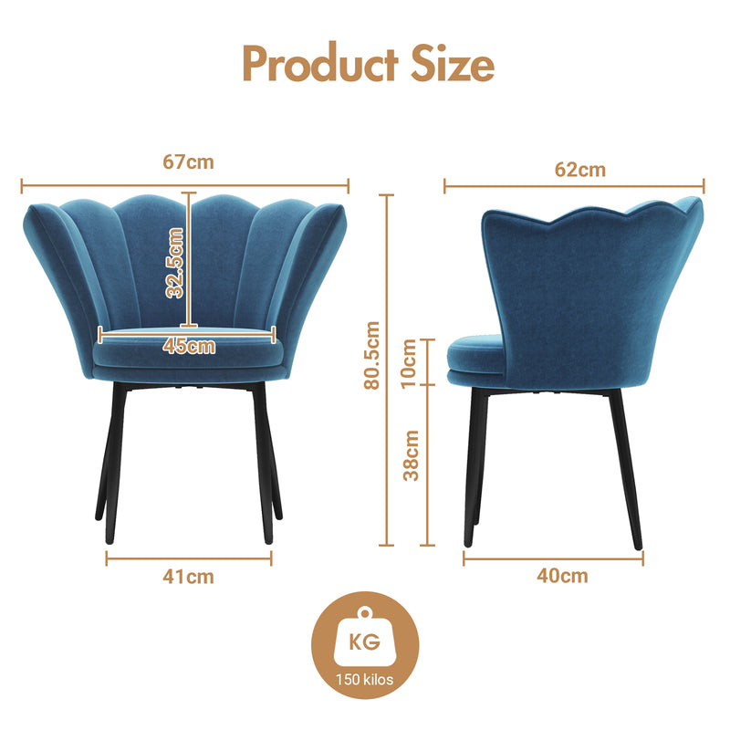 Advwin Blue Velvet Armchair