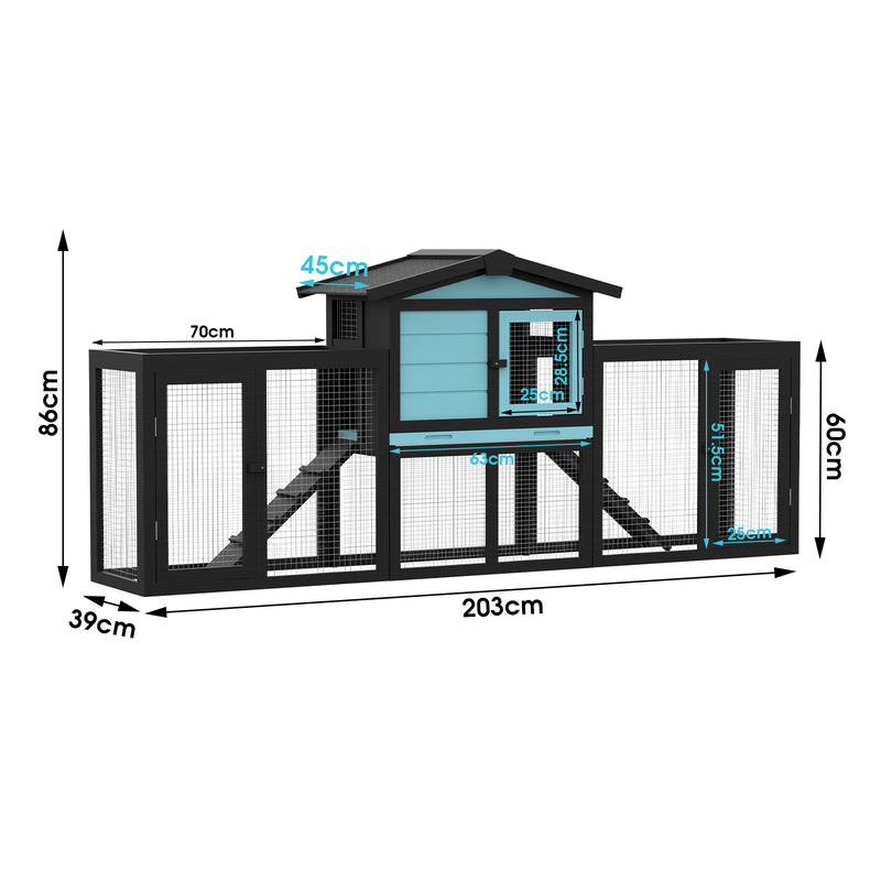 Advwin Rabbit Hutch Wooden Chicken Coop