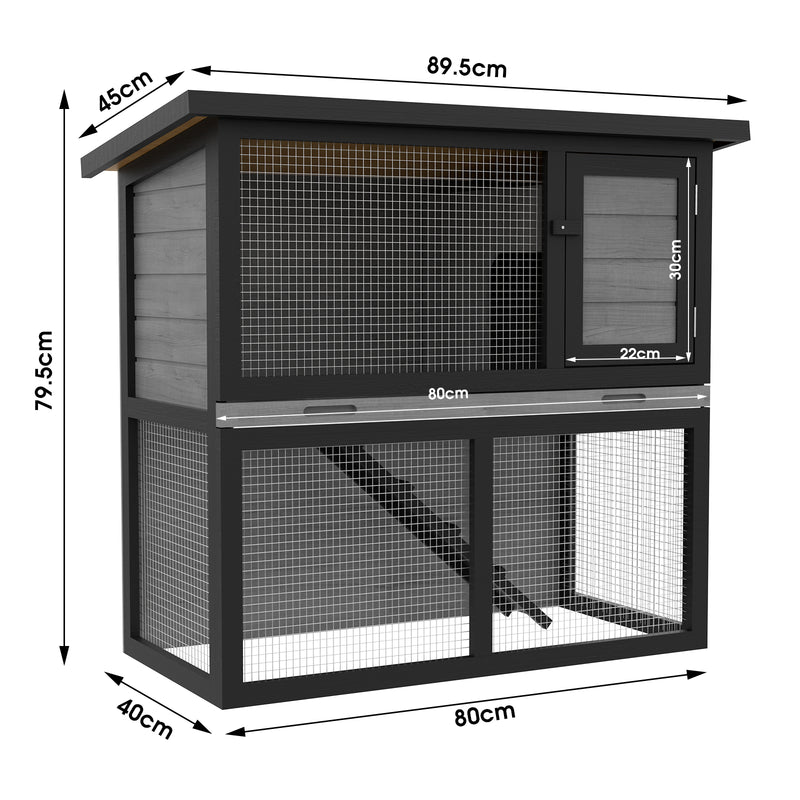 Advwin Rabbit Hutch 2 storey Wooden Pet Cage